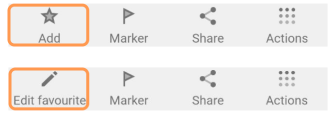 Add Edit favorite action Android