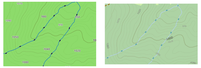 Contour lines map style