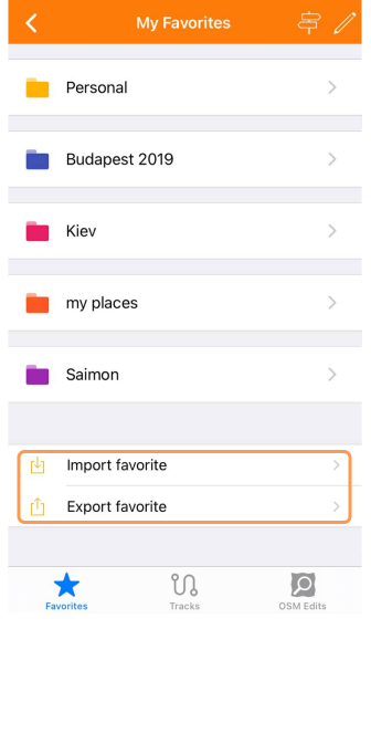 Favorites export import ios