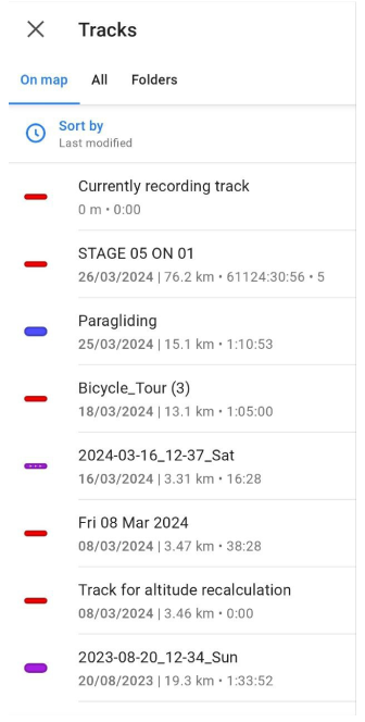 Select track to navigate Android 2