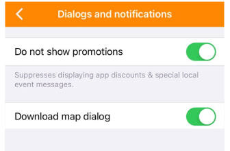 General Settings Dialogs iOS