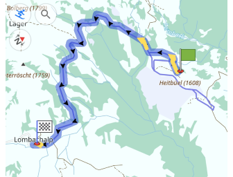 Map routes - ski slopes