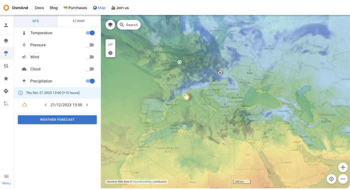 OsmAnd Web Weather