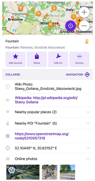 Menu contextuel iOS