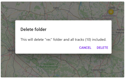 İz klasörü menüsü