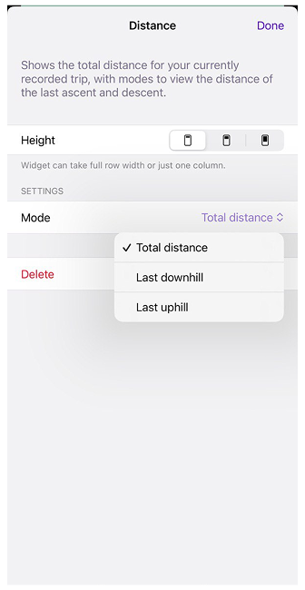 Gezi kaydı widget'ı