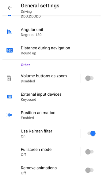 Profiles General Settings Other Android