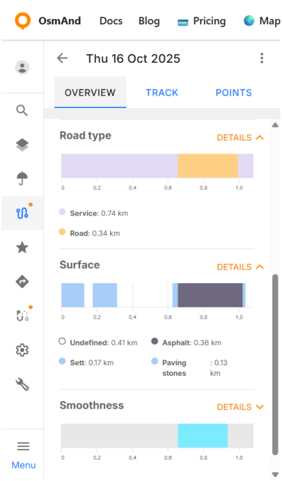 OsmAnd Web cloud GPX edit