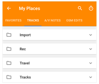 My places menu Android