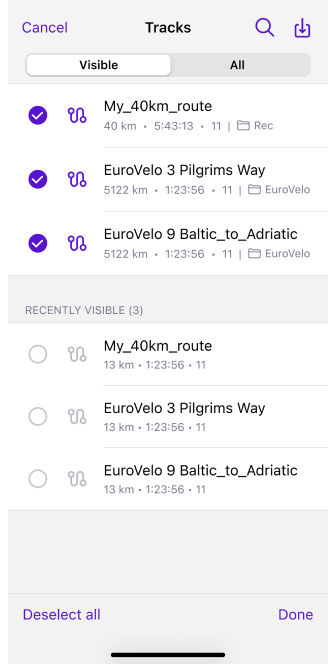 Karte-Tracks konfigurieren iOS