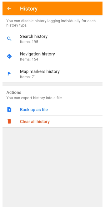 Allgemeine Einstellungen Verlauf Android