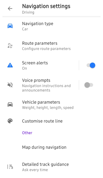 Navigationseinstellungen Android