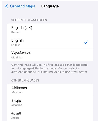 Paramètres généraux Langue iOS
