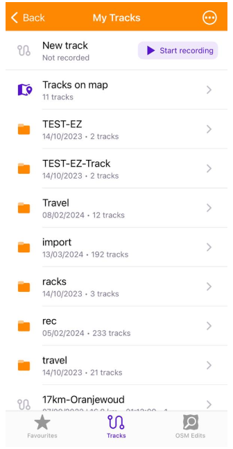 I miei luoghi con percorsi in iOS