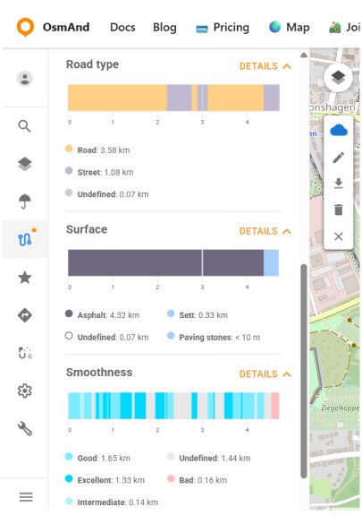 OsmAnd Web cloud GPX edit