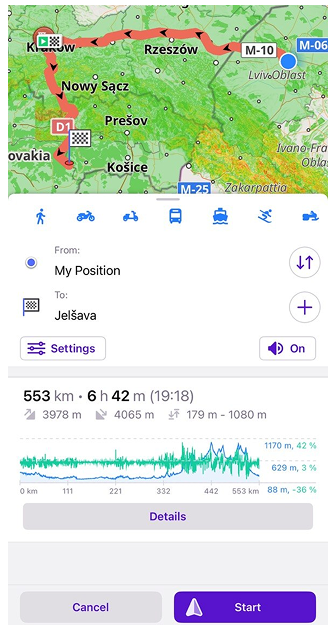 Navigasyon ekranı iOS