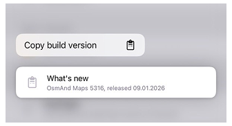 Haritalar menüsü iOS